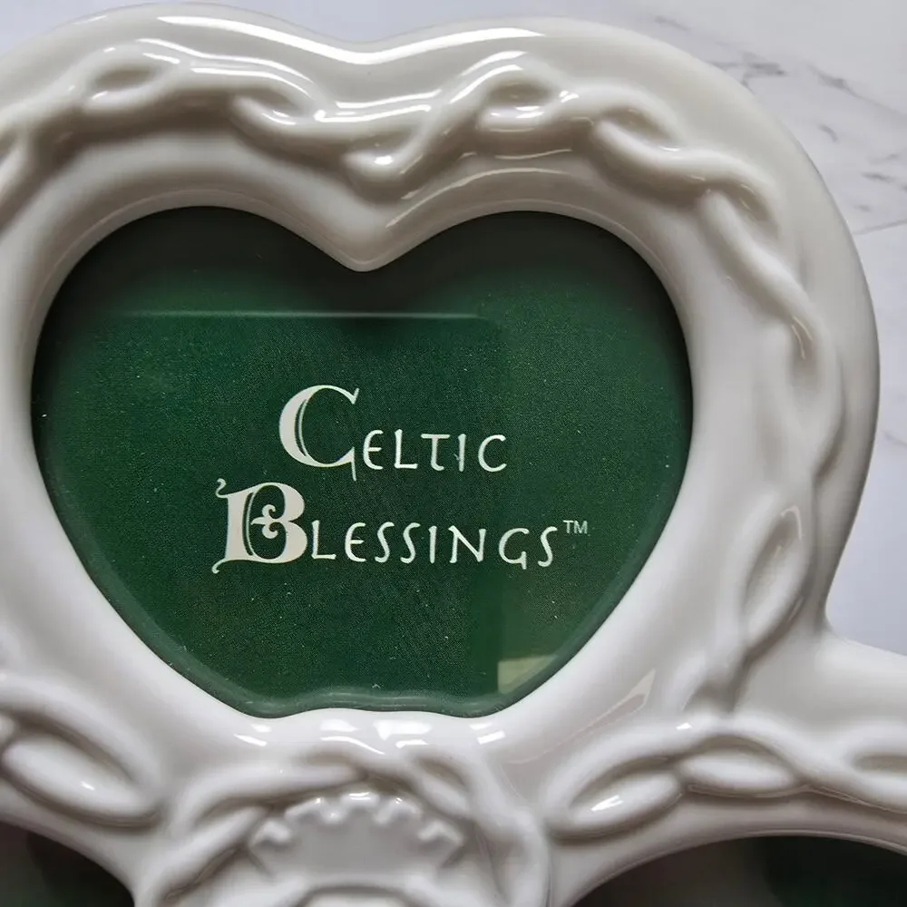 Vintage Russ Celtic Blessing Ceramic Photo Frame 3x3